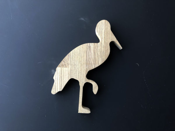 Le Dessous de plat en bois - cigogne - plein
